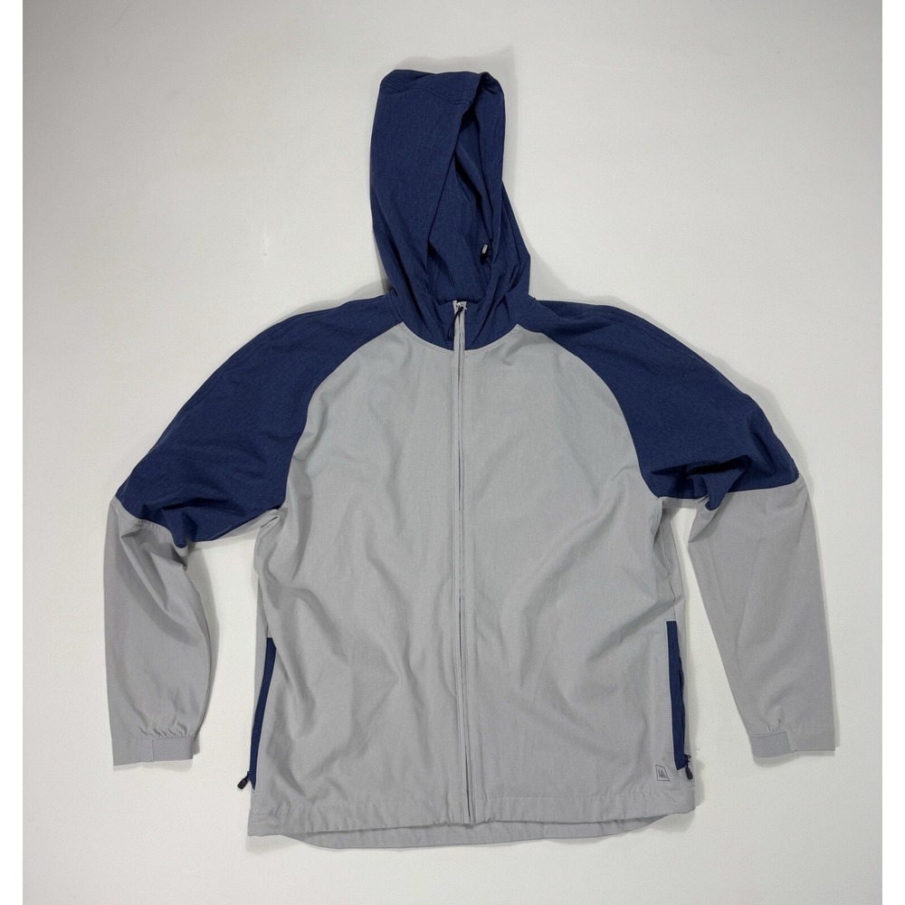 Mizzen+Main Men's Medium Navy Gray HydraShift Windbreaker Light Jacket Modern